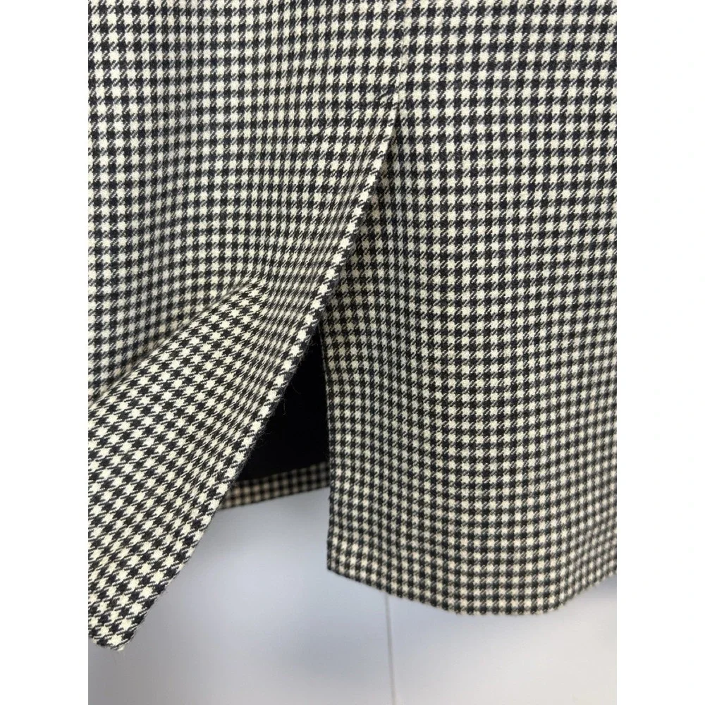 GIORGIO‎ SANT'ANGELO Women's 6 Wool Checkered Skirt Suit Black/cream Gingham